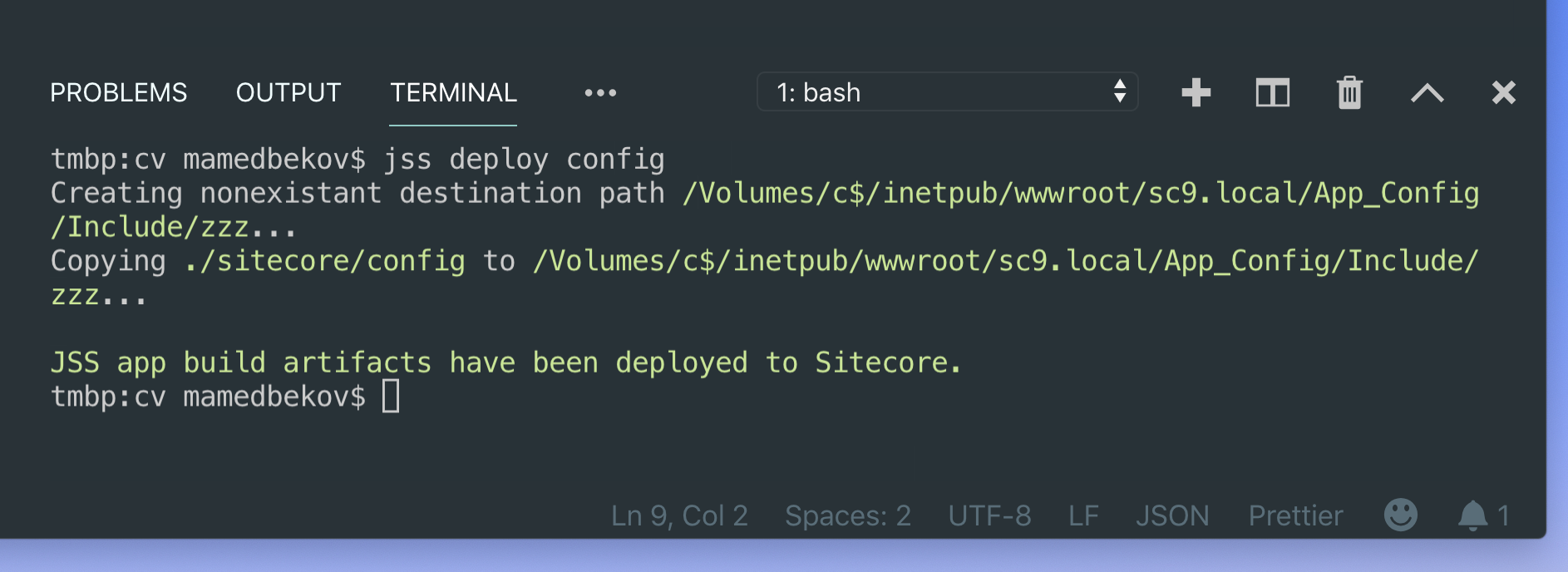 Sitecore JSS deploying configuration