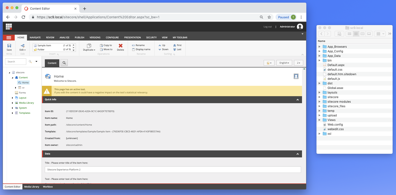 Sitecore Content Editor
