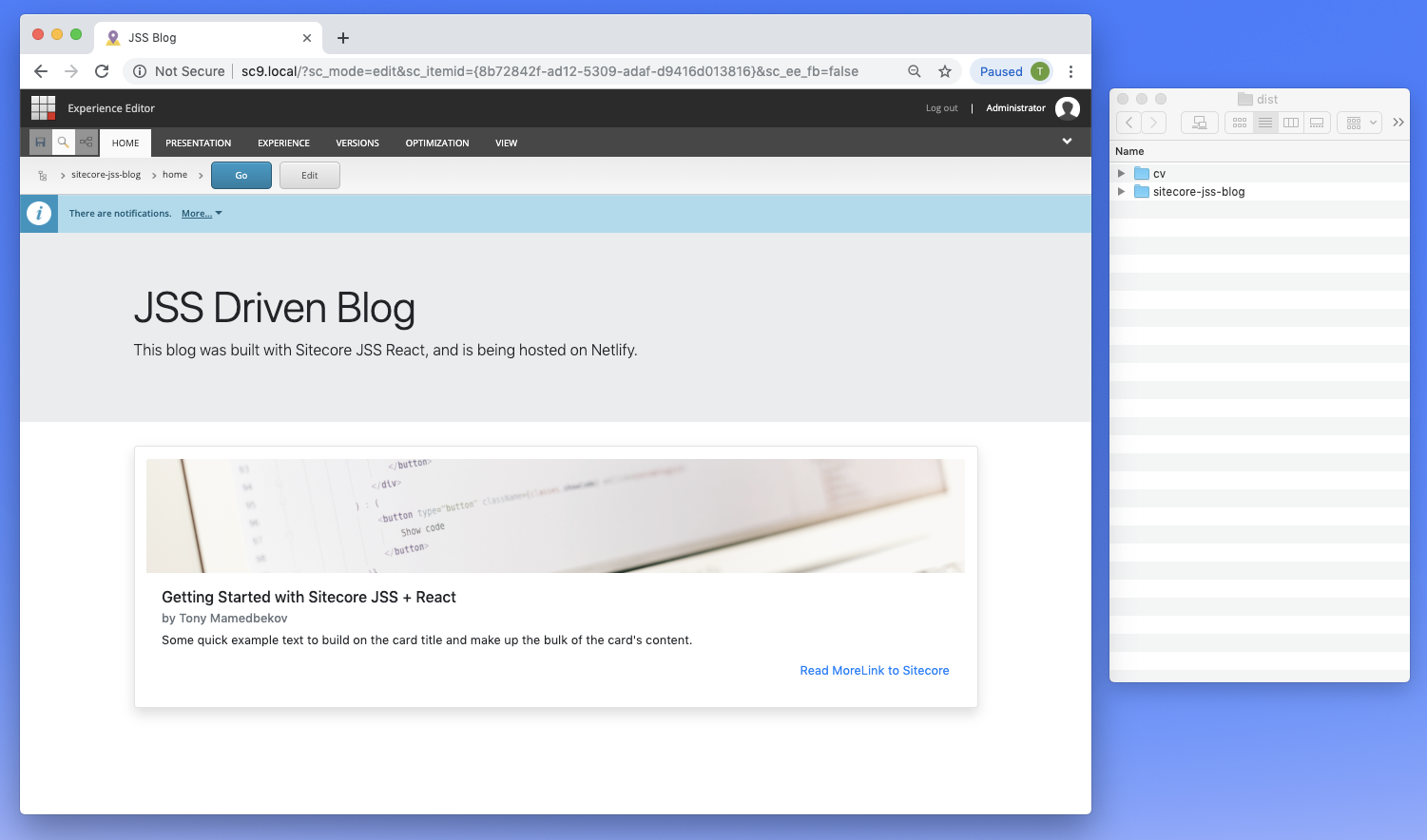Sitecore JSS app react in Experience Editor